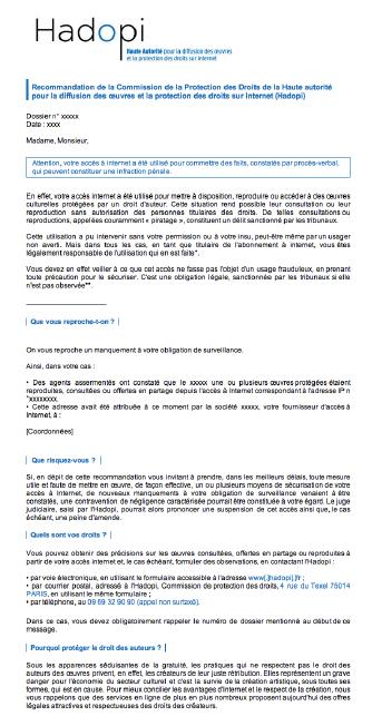 Le mail d’Hadopi en PDF - PDF - 256.7 ko