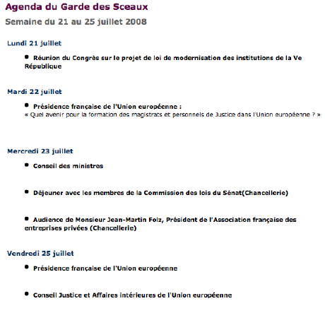 Un agenda de ministre - JPG - 32.3 ko