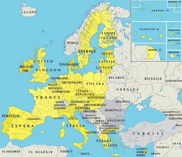 map of European countries